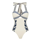 Swimsuit Navy Halter One Piece Swimsuit Set Women by Bella Mia