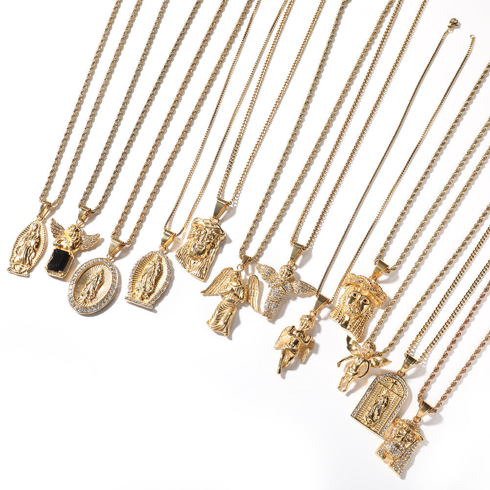 Hip Hop Winged Angel Pendant Necklace by nowadaysfashion