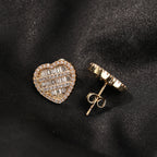 Hip-hop inlaid zircon heart-shaped earrings by nowadaysfashion