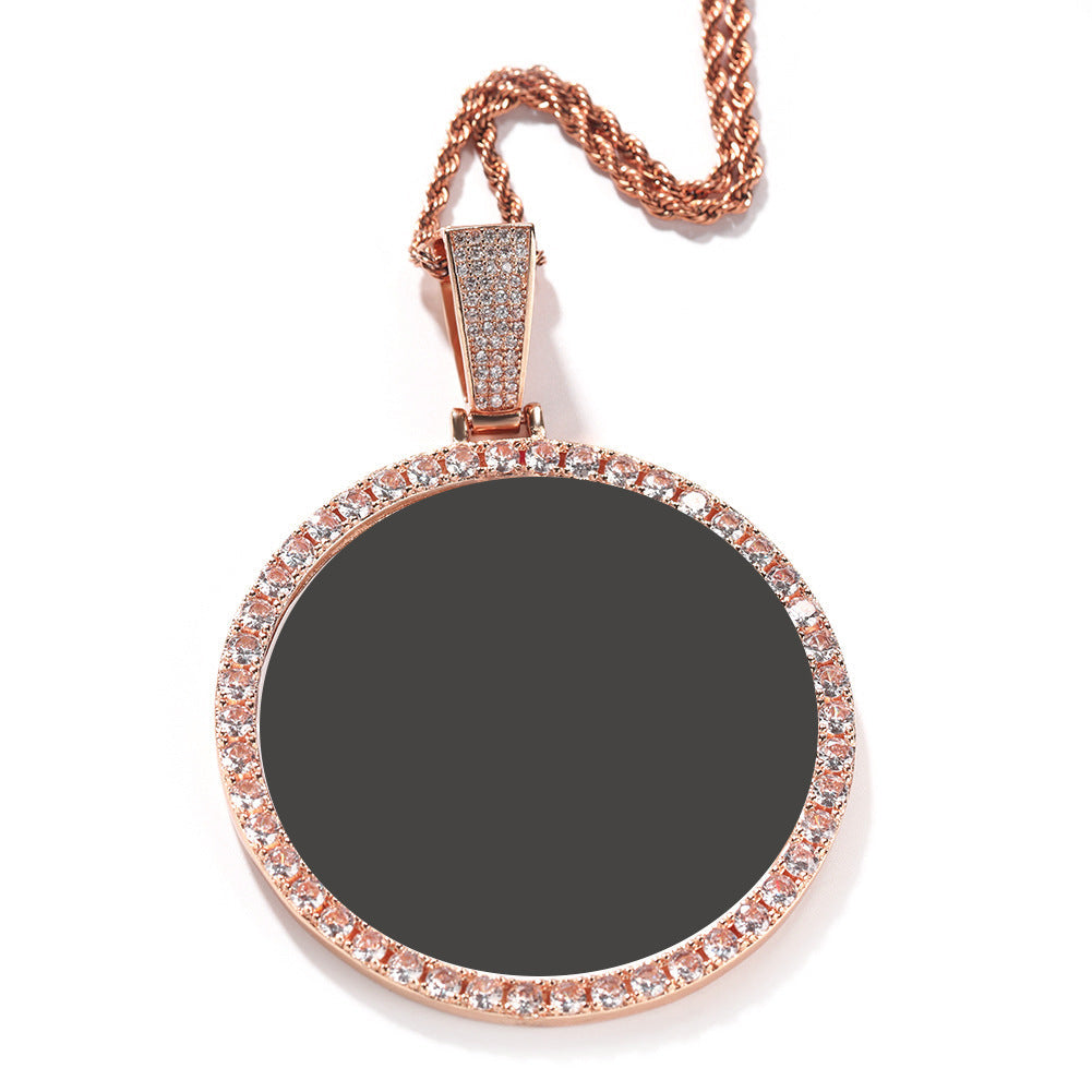 Hip Hop XL large round DIY pendant necklace by nowadaysfashion