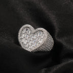Hip-hop T-square heart-shaped zircon ring by nowadaysfashion
