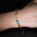 Exquisite diamond-encrusted colored gemstone bracelet and necklace by nowadaysfashion