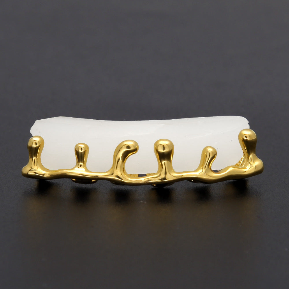 Hip-hop polished braces with gold electroplating by nowadaysfashion