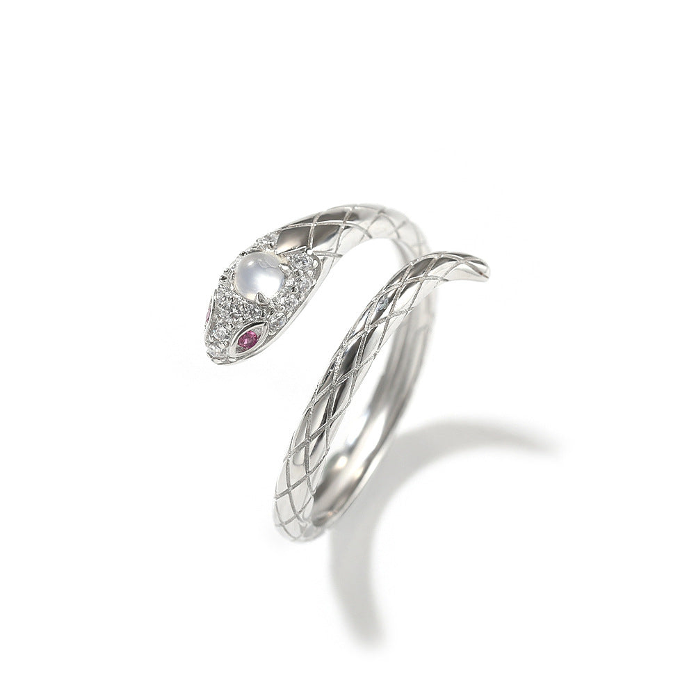 Zircon snake open ring by nowadaysfashion