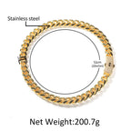 Hip-hop diamond-encrusted clasp smooth Cuban chain by nowadaysfashion