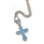Blue Zircon Cross Hip-hop Necklace by nowadaysfashion