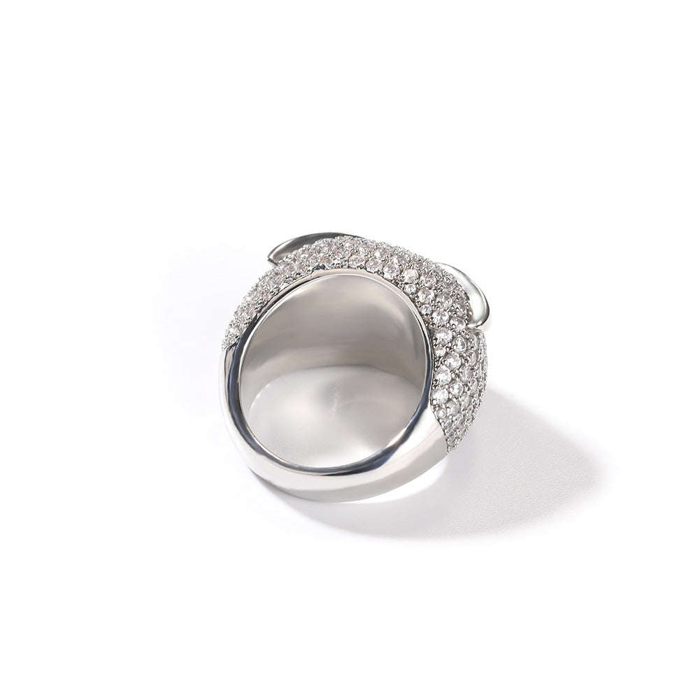 Hip-hop creative owl zircon-encrusted ring by nowadaysfashion