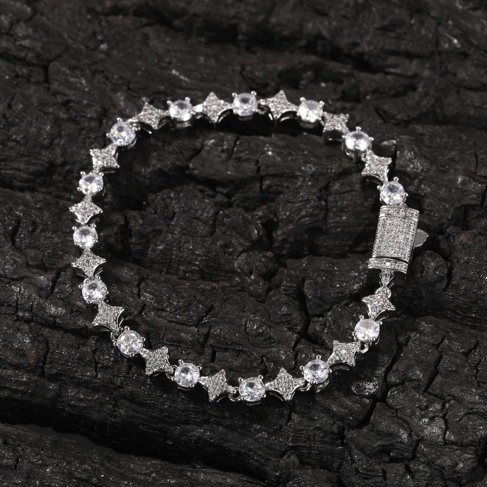 Star zircon tennis chain necklace by nowadaysfashion