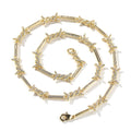 Hiphop zircon-encrusted barbed wire necklace by nowadaysfashion