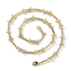 Hiphop zircon-encrusted barbed wire necklace by nowadaysfashion