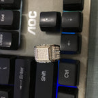 Hip-hop square diamond-encrusted couple ring by nowadaysfashion