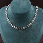 Simple wheat ear heart necklace