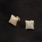 Hip Hop diamond-encrusted 925 silver stud earrings by nowadaysfashion