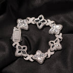 Hip-hop zircon colored infinite four-leaf clover bracelet by nowadaysfashion