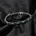 Hip-hop zircon-encrusted emerald color-matching tennis chain by nowadaysfashion