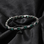 Hip-hop zircon-encrusted emerald color-matching tennis chain by nowadaysfashion