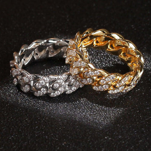 8mm Hip-hop Cubic Zirconia Cuban Link Ring by nowadaysfashion