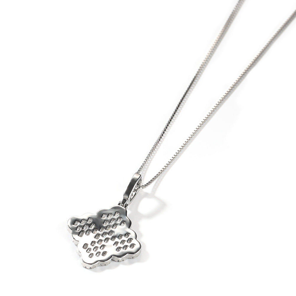 Full-diamond zircon four-leaf clover necklace by nowadaysfashion