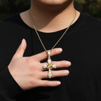 Hip-hop rose cross necklace with 5A zircon inlay by nowadaysfashion