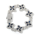 Hip-hop zircon colored infinite four-leaf clover bracelet by nowadaysfashion