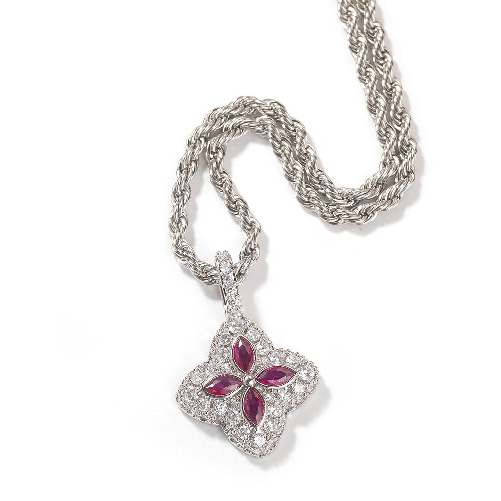 Cubic Zirconia Colorful Four-Leaf Clover Pendant by nowadaysfashion