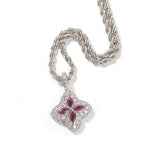 Cubic Zirconia Colorful Four-Leaf Clover Pendant by nowadaysfashion