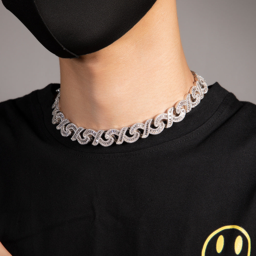 15mm Diamond Geometric Infinity Cuban Chain by nowadaysfashion