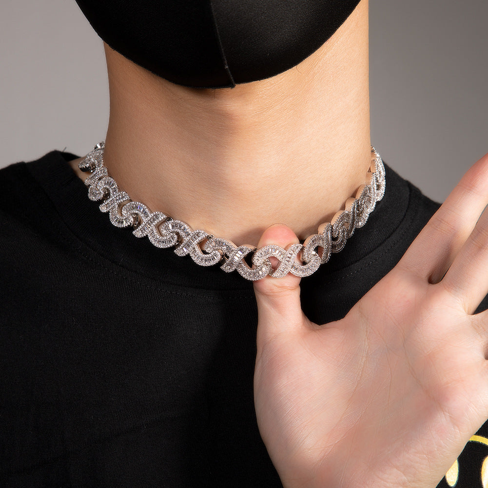 15mm Diamond Geometric Infinity Cuban Chain by nowadaysfashion