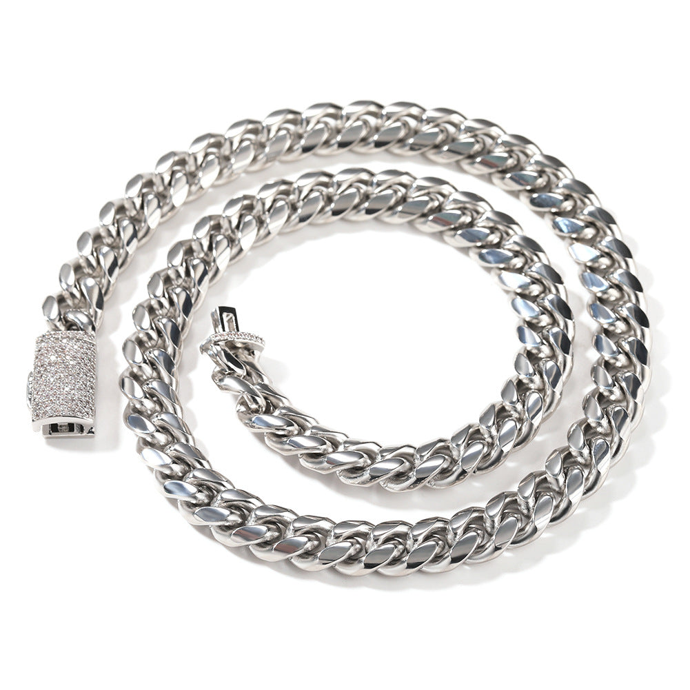 Hip-hop zircon stainless steel zircon necklace by nowadaysfashion