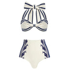 Swimsuit Navy Halter One Piece Swimsuit Set Women by Bella Mia