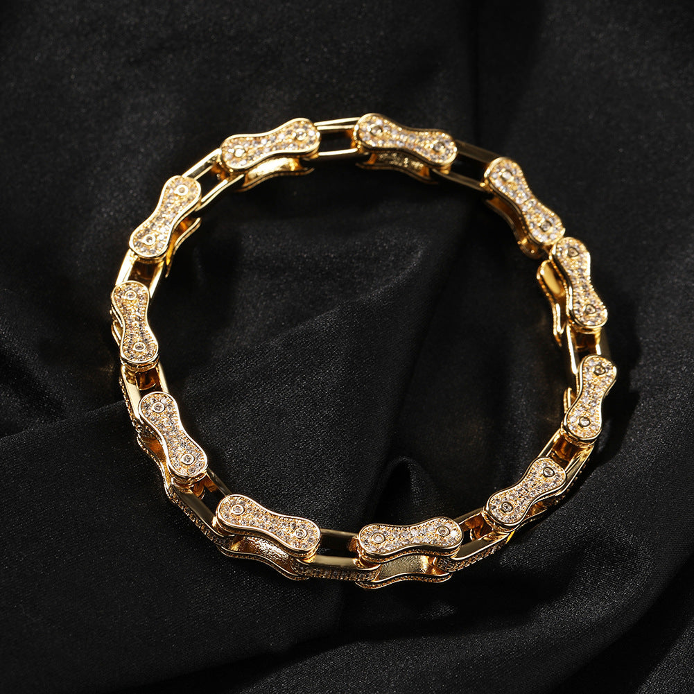 Hip Hop Rhinestone 5mm Bicycle Chain Necklace by nowadaysfashion