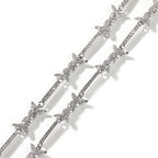 Hiphop zircon-encrusted barbed wire necklace by nowadaysfashion