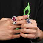 Hip-hop T-square heart-shaped zircon ring by nowadaysfashion