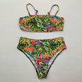 Swimwear Split Sexy Bikini Spaghetti-Strap Floral Print High Waist Swimwear by Bella Mia