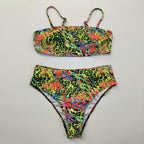 Swimwear Split Sexy Bikini Spaghetti-Strap Floral Print High Waist Swimwear by Bella Mia