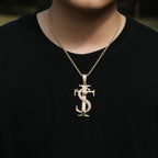 Hip-hop colored zircon TS cross necklace by nowadaysfashion