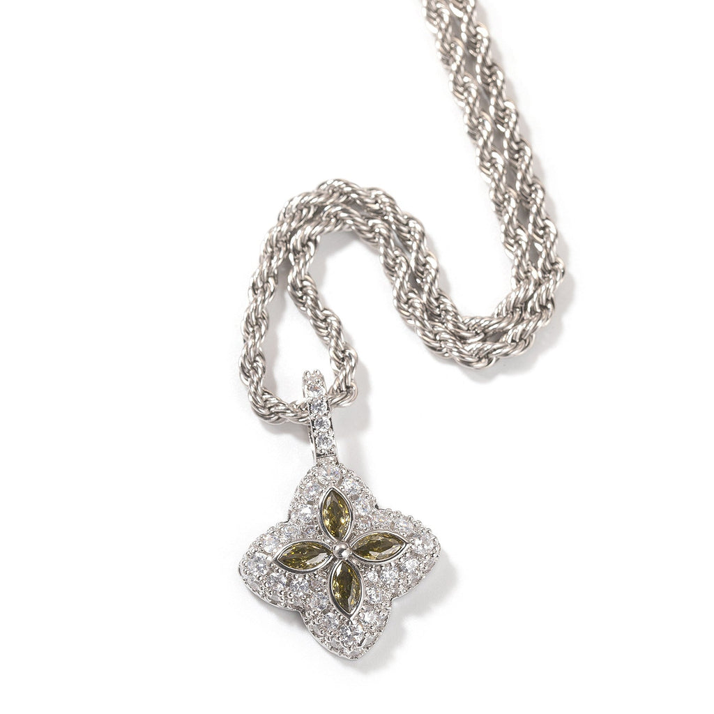 Cubic Zirconia Colorful Four-Leaf Clover Pendant by nowadaysfashion