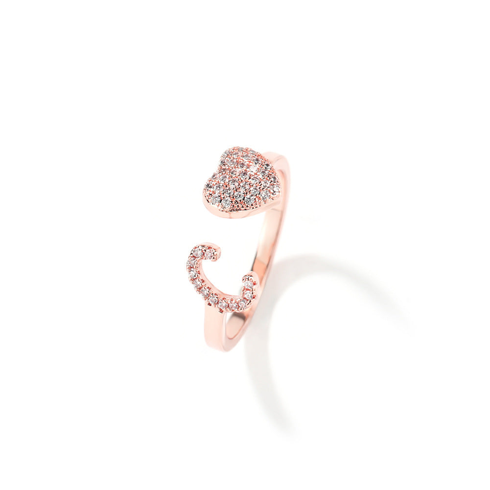 Hip-hop zircon-encrusted 26 English letters ring by nowadaysfashion