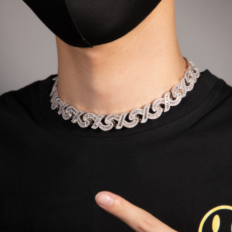 15mm Diamond Geometric Infinity Cuban Chain by nowadaysfashion