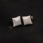 Hip Hop diamond-encrusted 925 silver stud earrings by nowadaysfashion