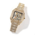Hip-hop diamond-encrusted hollowed-out square watch by nowadaysfashion