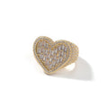 Hip-hop T-square heart-shaped zircon ring by nowadaysfashion