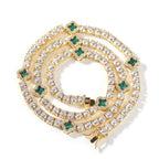 Hip-hop four-leaf clover diamond tennis chain necklace bracelet by nowadaysfashion