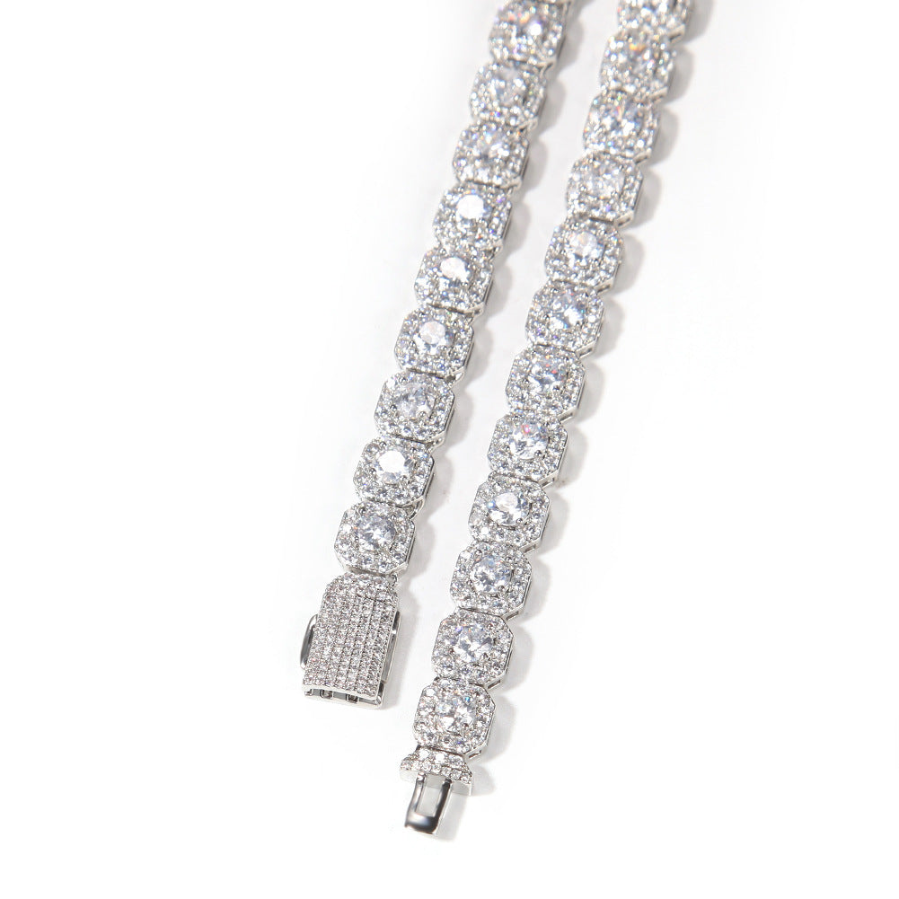 Hip-hop 9mm square rock candy zircon bracelet by nowadaysfashion