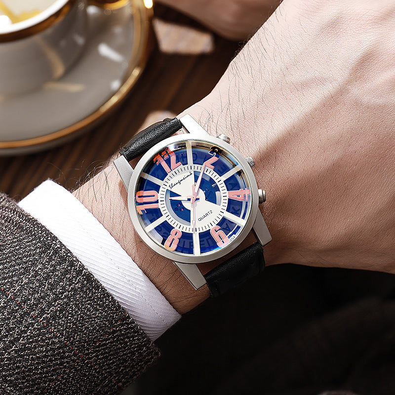 Large-dial, hollow-out blue-light men's watch. by nowadaysfashion