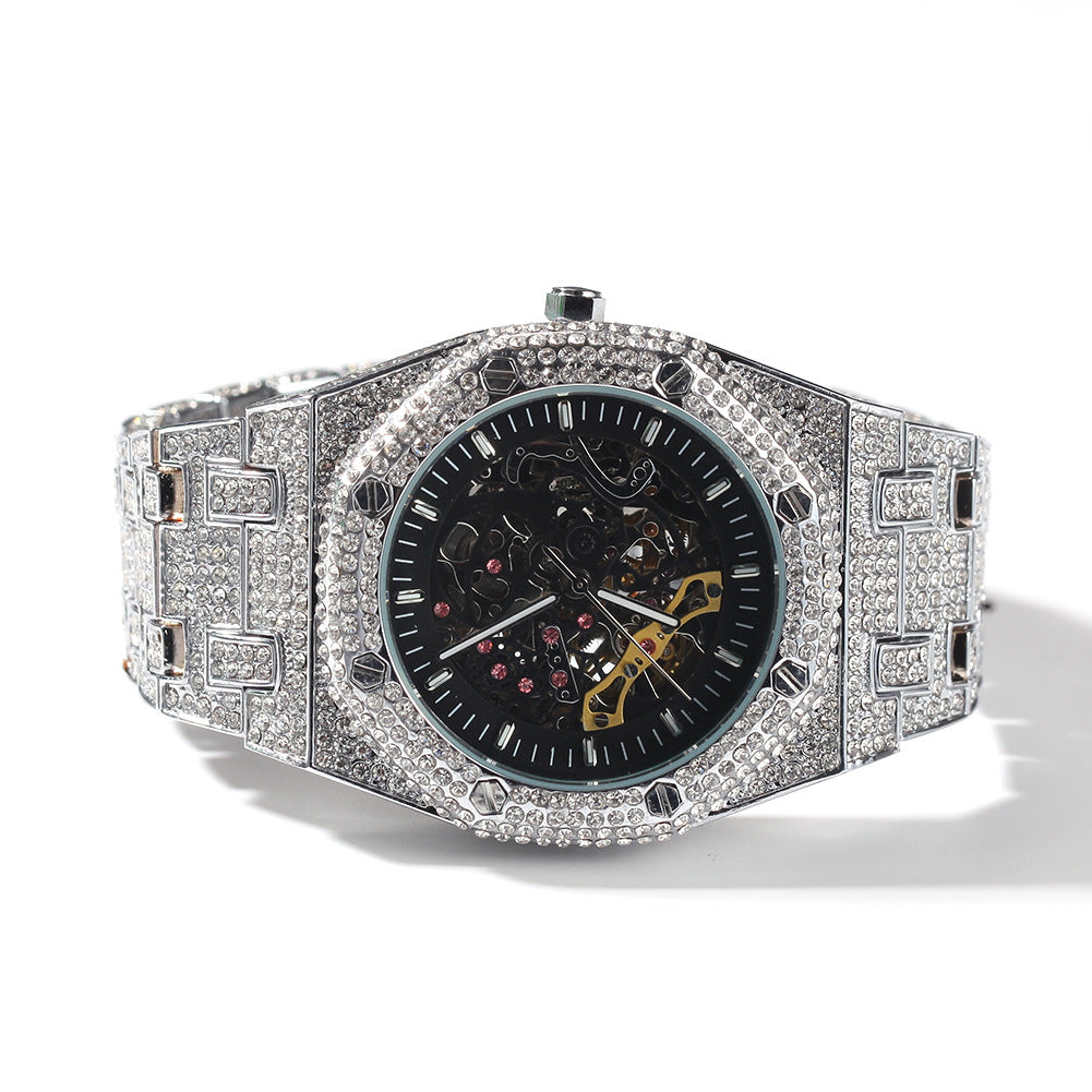 Hip Hop Full Diamond Hollow Case Mechanical Watch by nowadaysfashion