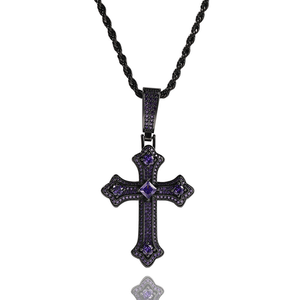 Hip-hop cross-shaped diamond Cubic Zirconia necklace by nowadaysfashion