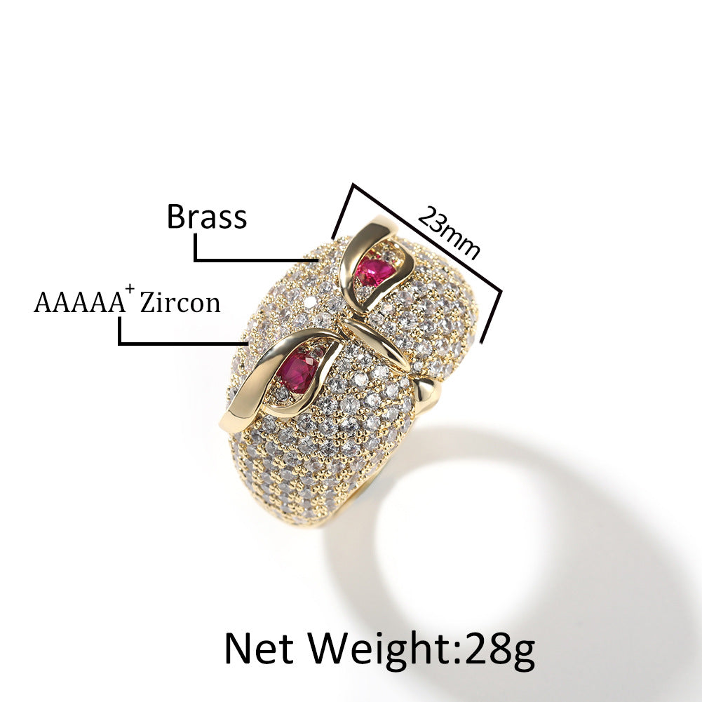 Hip-hop creative owl zircon-encrusted ring by nowadaysfashion