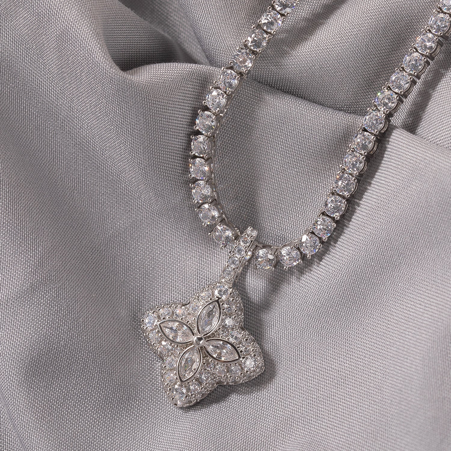 Cubic Zirconia Colorful Four-Leaf Clover Pendant by nowadaysfashion