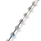 Hip-hop colorful heart-shaped adjustable bracelet and necklace by nowadaysfashion